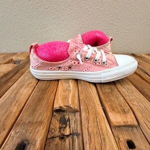 Converse Shoreline Sneakers Size 7 Pink Eyelet Lace Slip On 543201F